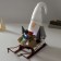 Interior light doll "Dwarf in a shiny cap with a bag of gifts on sleds" 10x26x41 cm