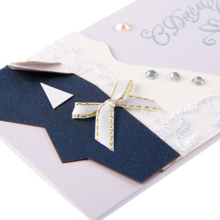 Money envelope "Happy Wedding Day" Handmade, costumes of newlyweds-1