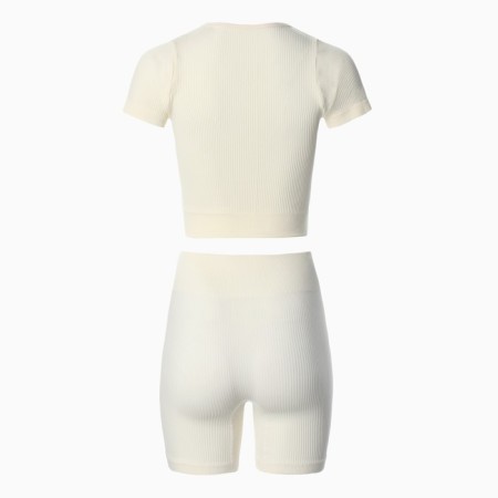 Female set (top, shorts), beige color, One size (42-46)-9