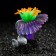 Decor for the aquarium "Coral on the platform" Silicone, 7 x 7 x 8.5 cm, purple
