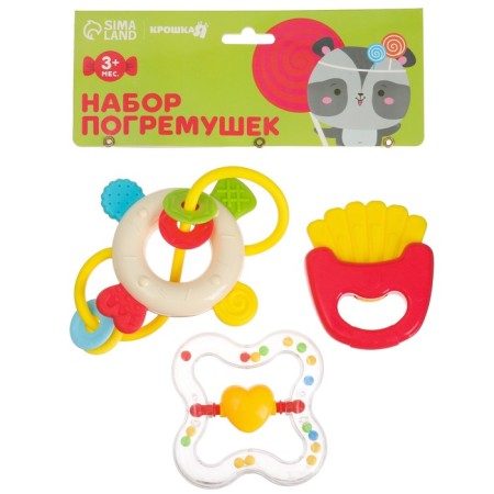 A set of rattles "Sweets", with elastic elements, 3 pcs-9
