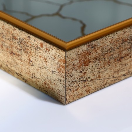 Plastic rectangular tray with the mirror "Patterns", 37 x 37 x 4.5 cm Soldier-9