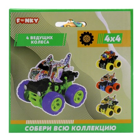 Friction Funky Toys Carpet, 4x4, with yellow wheels-3