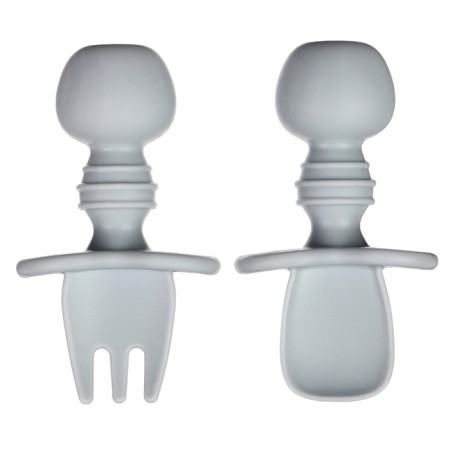A set of children's cutlery, fork, spoon, color gray color-3