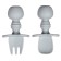 A set of children's cutlery, fork, spoon, color gray color