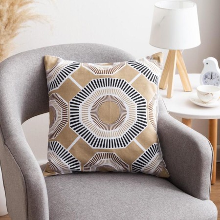 Decorative pillowcase 40x40 cm, Circle Beige, 100% cotton-4