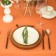 Tables Ethel Kitchen 150x110 cm, orange color, 100% cotton, sarzha 220 g/m2