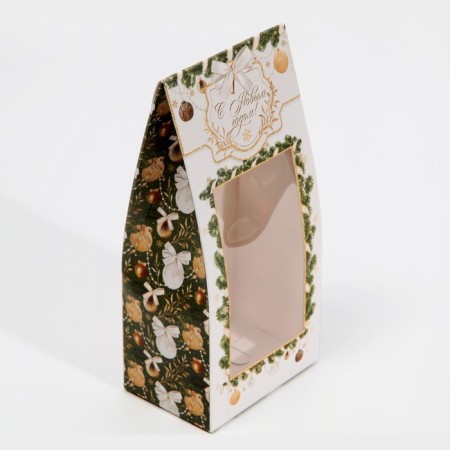 Folding box "Golden", 9 x 19 x 6 cm, New Year-4