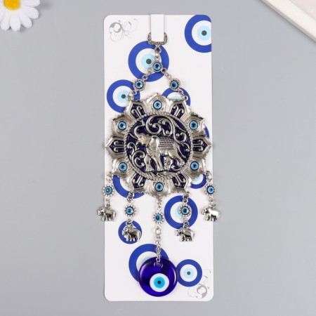 Suspension from the evil eye "Elephant in the Flower" + 5 suspensions 11x26.2 cm-3