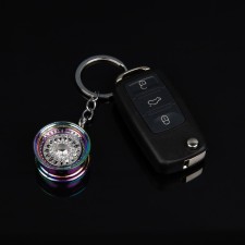 Cartage keychain, wheel, metal, mother -of -pearl
