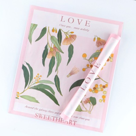 Packaging paper "Love", pink, 50 x 58 cm