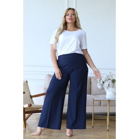 Female trousers, size 46, blue color-2