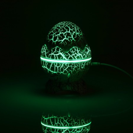 Light device "Dinosaurian egg" 10 cm, speaker, removable hemisphere, glow of RGB, remote control, usb, white-10