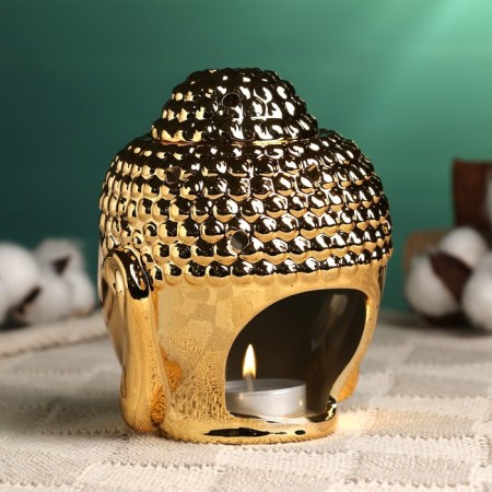 Aroma lamp - a stand for incense "Buddha" 12x10cm, gold-1