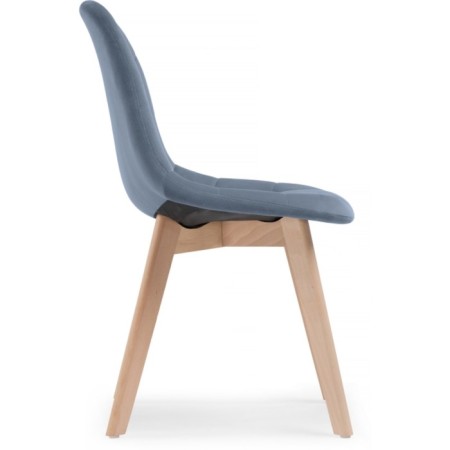 Wooden stool Filip an array of beech/velor, natural/blue 46x53x83 cm-3