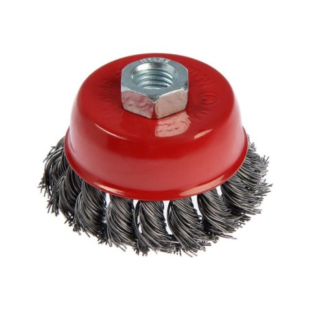 Metal brush for ushm scrap, twisted wire, "cup", M14, 75 mm