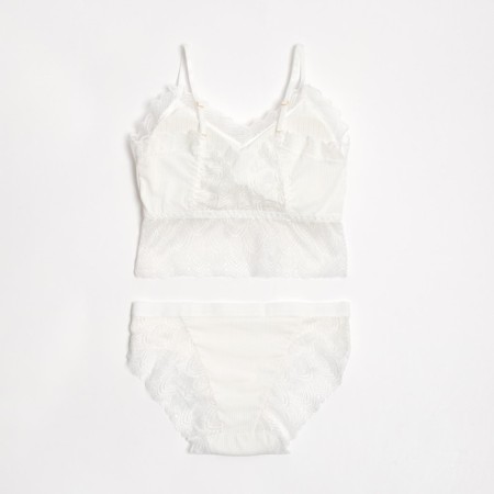 Female set (top, panties) color white, size 42-44-5