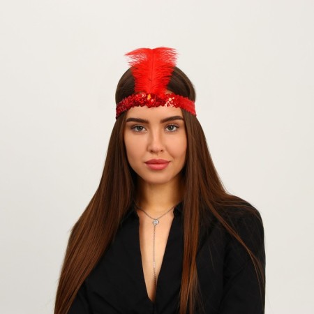 Carnival head bandage with a pen, red color-3