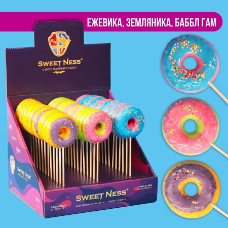 Caramel Lollice "Donut" on a stick, 30 g