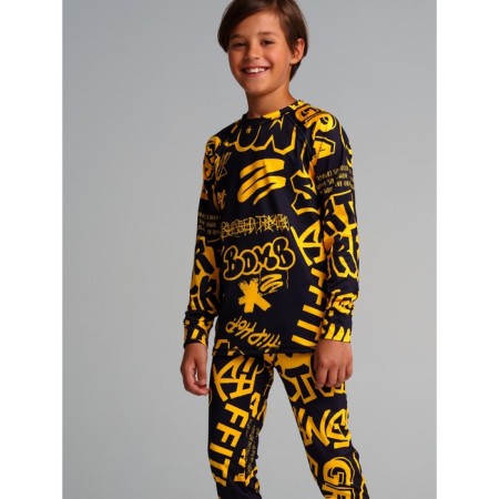 Thermal complex for a boy: trousers, sweatshirt, height 146 cm-1