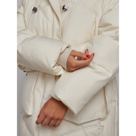 Coat insulated winter female, size 44, beige color-13