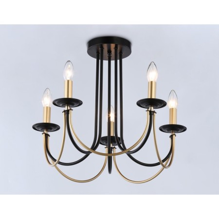 Suspended chandelier Ambrella TR9621/5 BK/CGD, E14, 5x40W D570x410 mm, black/gold-1