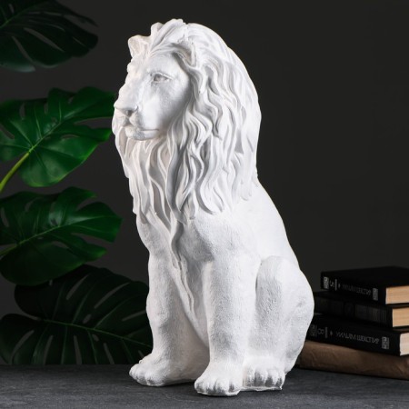 Figure "Sitting Leo" White, 40x25x56cm-3