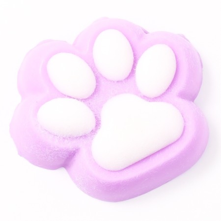 Squash anti -stress - a toy "Cat's foot", with a fluffy sprinkle, mix
