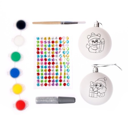New Year's set for creativity. Christmas balls for coloring "New Year! Make a desire ", 2 pcs-4