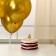 Set of candle in a cake + 5 balls, number 4, gold