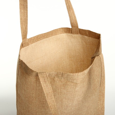 Shoper without fastening, from textiles, beige color-2