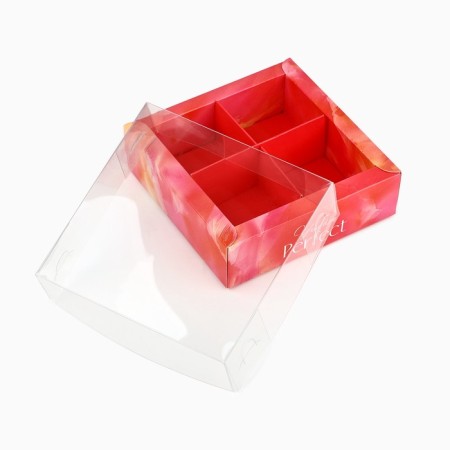 Box for 4 sweets with cells "Bright colors", 10 x 10 x 3 cm-4