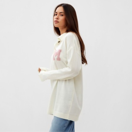 Jumper Women's Mist with collar Polo Milk, p. L (48-50)-3