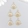 Decor for creativity metal, rhinestones "Christmas tree" gold 2.2x2 cm