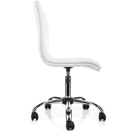 Computer chair MIDL eco -leather/metal, white/chrome 40x44x90 cm-4