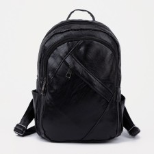 Women's backpack made of artificial leather with lightning, black color
