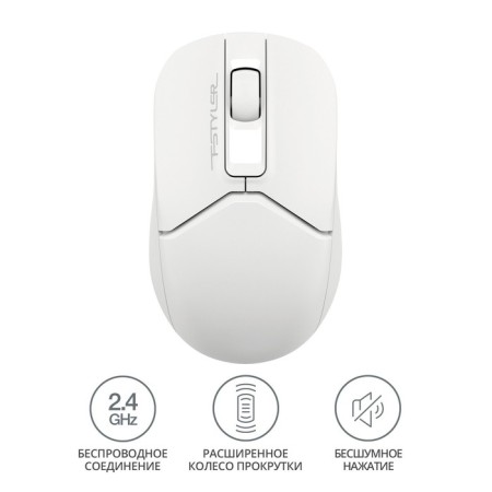 Mouse A4Tech FSTYLER FG12S white optical (1200DPI) Silent Wireless USB (3but)-1