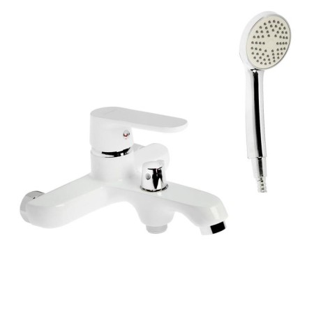 Accoona A6366G bathtub, with shower set, silumin, white color