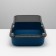 Toilet with transparent sides with a scoop and filter, 40 x 28 x 16 cm, blue