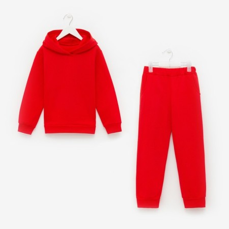 Children's costume (sweatshirt, trousers) I am beginning, red color, height 152 cm-6