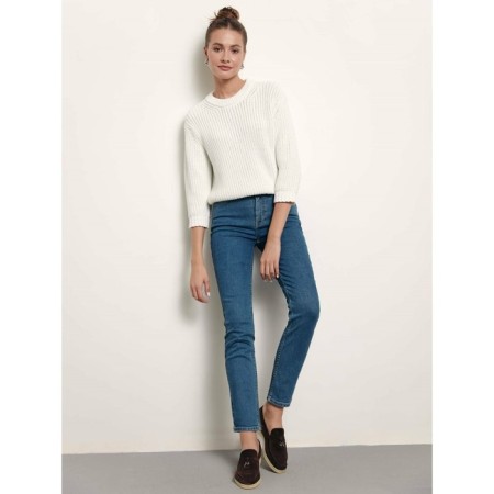 Women's jeans with a high landing CONTE Elegant Slim, size XS, color authentic blue-1
