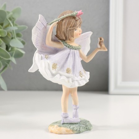 Polystone souvenir "Baby in white with wings" 8.5x5x13 cm-1