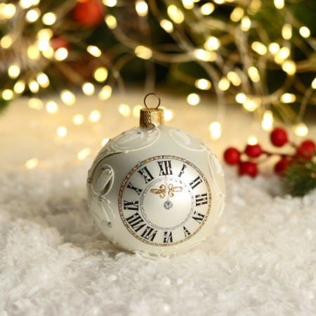 New Year's ball "Clock" 8 cm