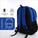 School backpack, 2 lightning departments, 3 pockets, black/blue color