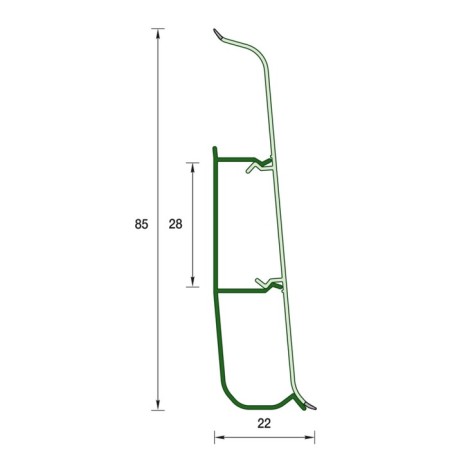 Floor skirting board 85mm 2.2m "decoration", 001 white-3