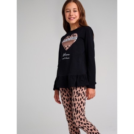 Kit for girls: T -shirt, leggings, height 140 cm-2