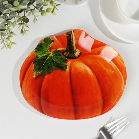 Glass Serving shade "Pumpkin", 19 × 16.5 cm, Orange color