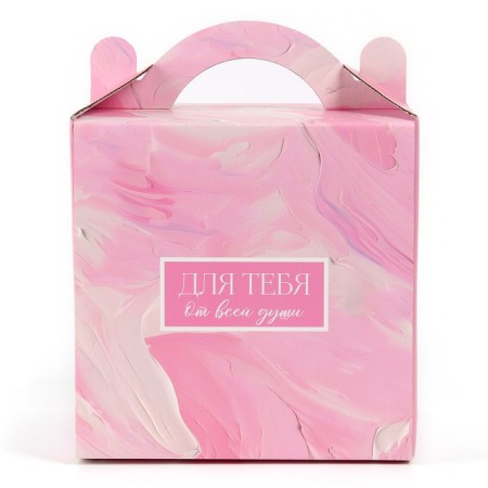 Confectionery box with a window, a chest, “delicate colors”, 20 x 20 x 20 cm-3