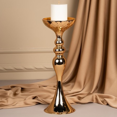 Summary Metal for 1 candle "Richard" Color Gold 12.5 x 12.5 x 37.5 cm-16