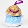 Soft toy "Doll" in a blue dress, on a suspension, 10 cm